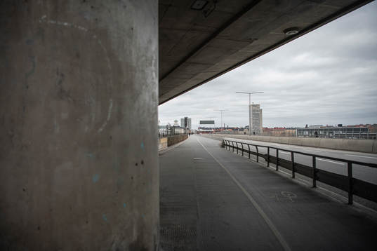 The Skanstull bridge as the coronavirus, COVID-19, outbreak