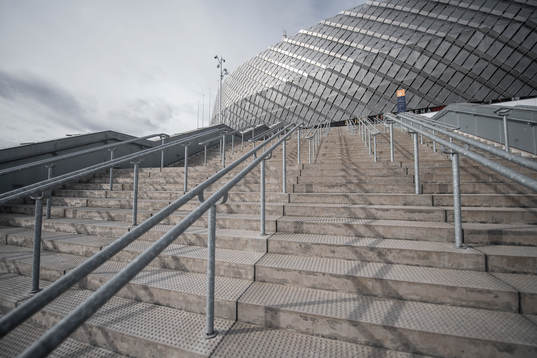 Exterior view of Tele2 arena as the coronavirus, COVID-19,