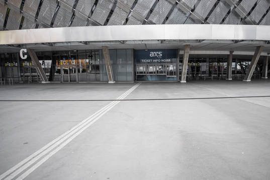Exterior view of Tele2 arena as the coronavirus, COVID-19,