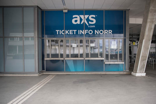 Ticket booth at Tele2 arena as the coronavirus, COVID-19,