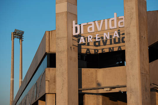 Exterior view of Bravida Arena as the coronavirus,