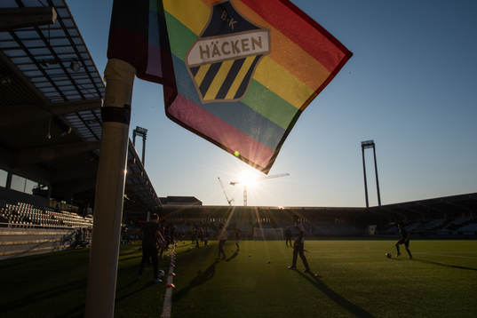 Youth team Lundby practices at Bravida Arena as the