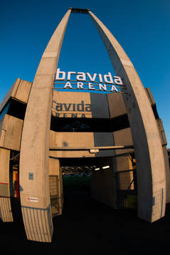Exterior view of Bravida Arena as the coronavirus,