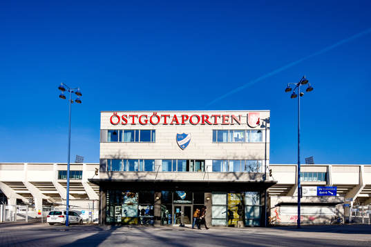 Exterior view of Östgötaporten Arena as the coronavirus,