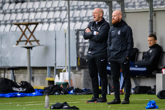 Landskronas tränare Billy Magnusson och assisterande