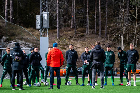 Zlatan Ibrahimovic participate in a practice with Hammarby