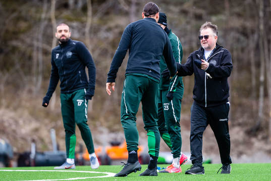Zlatan Ibrahimovic participate in a practice with Hammarby