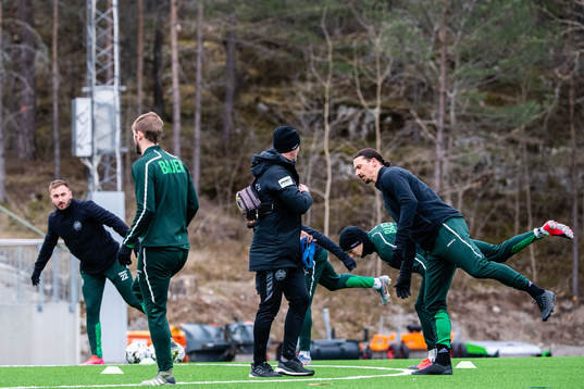 Zlatan Ibrahimovic participate in a practice with Hammarby
