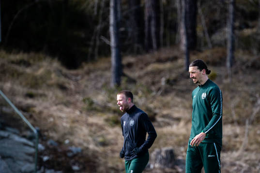Zlatan Ibrahimovic participate in a practice with Hammarby