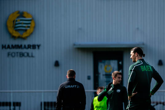 Zlatan Ibrahimovic participate in a practice with Hammarby