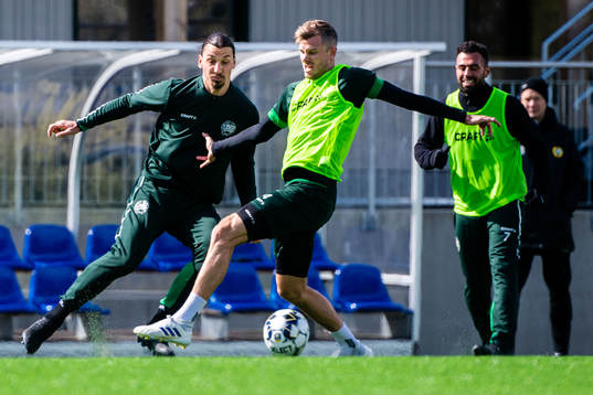 Zlatan Ibrahimovic and Richard Magyar participate in a