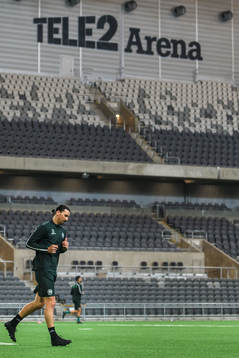 Zlatan Ibrahimovic participates in a training session with