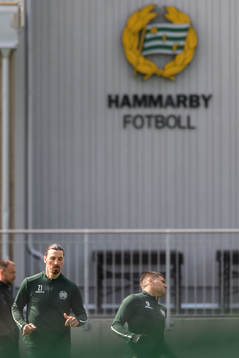 Zlatan Ibrahimovic participates in a training session with
