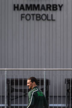 Zlatan Ibrahimovic participates in a training session with