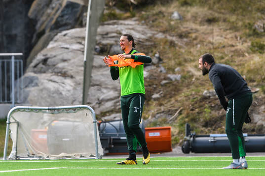 Zlatan Ibrahimovic participates in a training session with