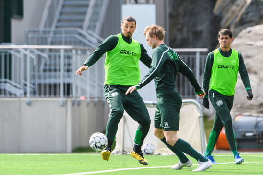 Zlatan Ibrahimovic and Tim Söderström participate in a
