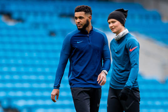 Joshua King and Caroline Graham Hansen of the Norwegian
