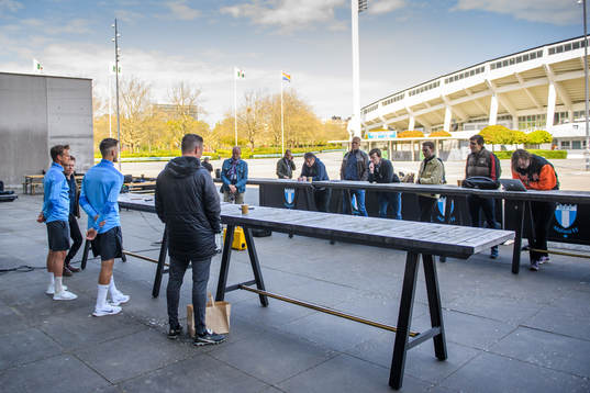 Tränare Jon Dahl Tomasson, Arnór Traustason och Eric