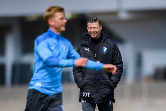Anders Christiansen och tränare Jon Dahl Tomasson