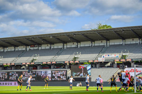 A virtual grandstand with supporters