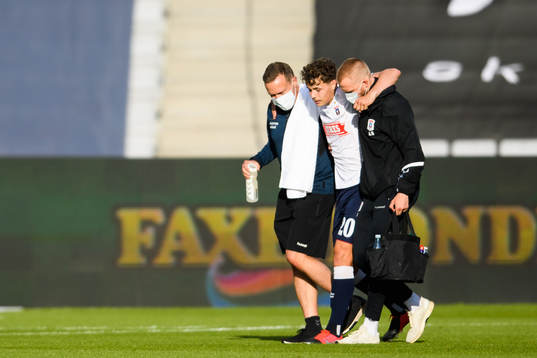 Alex Gersbach of Aarhus in pain