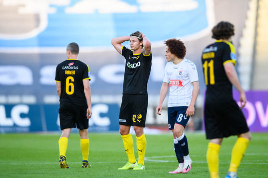 Kasper Högh of Randers looks dejected