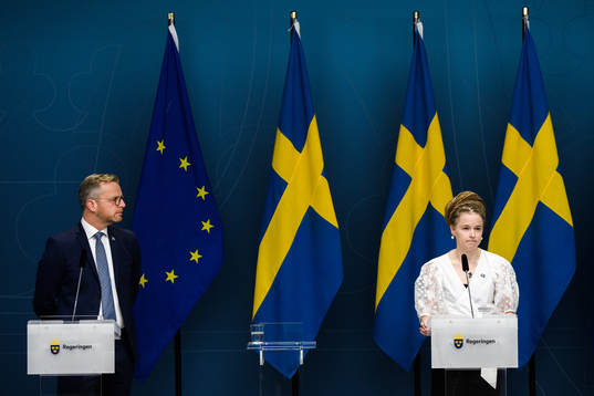Mikael Damberg, Minister for Home Affairs, and Amanda Lind,