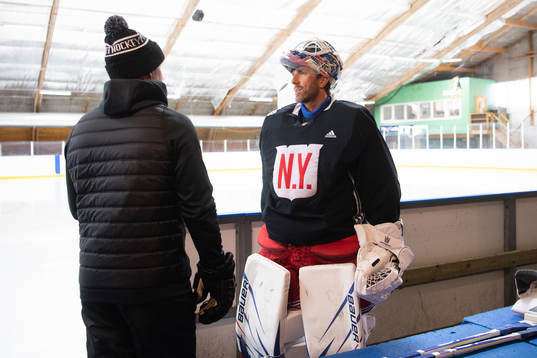 New York Rangers Henrik Lundqvist tränar