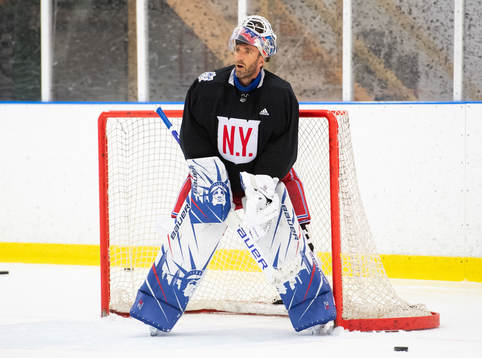 New York Rangers Henrik Lundqvist tränar