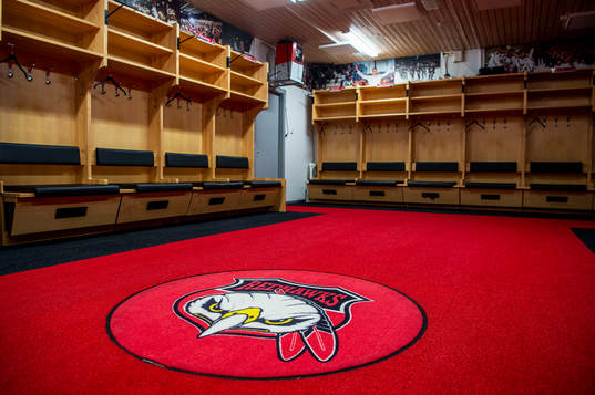 Gamla belysningen tänd. Malmö Redhawks har installerat ny