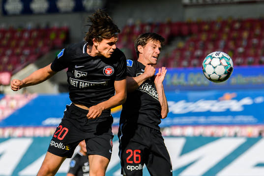 Rasmus Nicolaisen and Lasse Vibe of Midtjylland