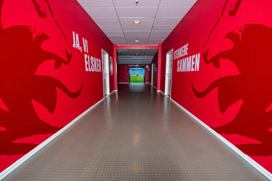 General interior view of the players tunnel at Ullevaal