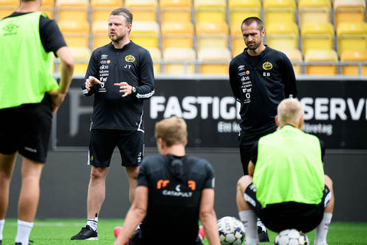 Manager Jimmy Thelin och assisterande tränare Emir Bajrami