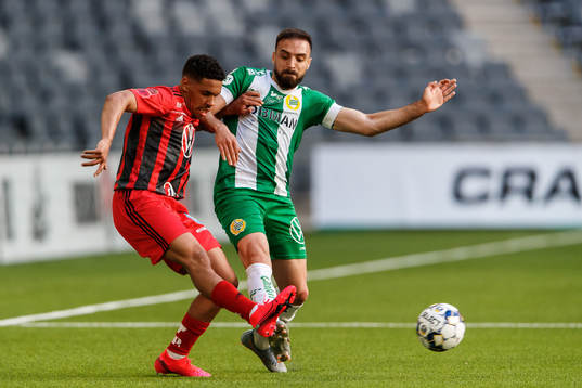 Östersunds Marco Weymans och Hammarbys Abdul Khalili