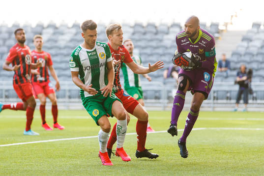 Hammarbys Alexander Kacaniklic mot Östersunds Eirik Haugan