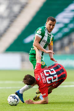 Hammarbys Jeppe Andersen och Östersunds Charlie Colkett