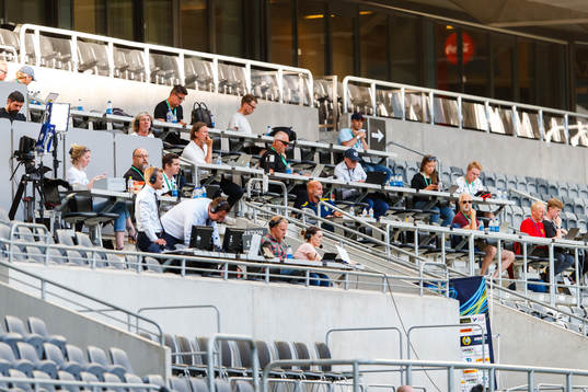 Pressläktaren på Tele2 Arena