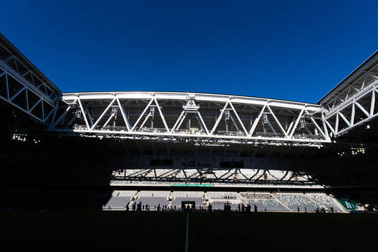Tele2 Arena innan fotbollsmatchen i Allsvenskan mellan