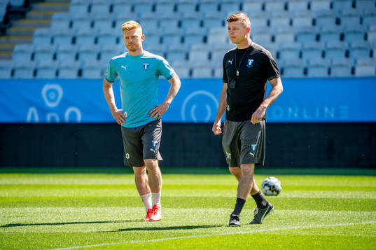 Anders Christiansen och tränare Jon Dahl Tomasson