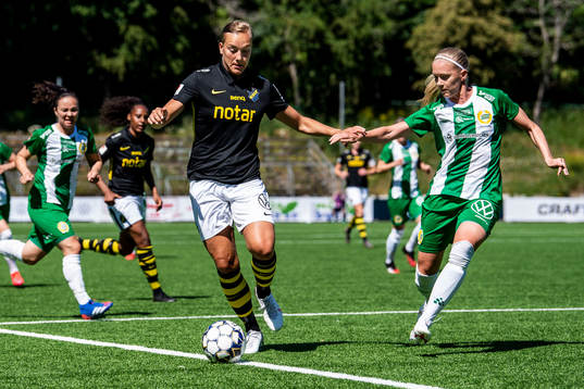 s Jenny Danielsson och Hammarbys Elsa Karlsson