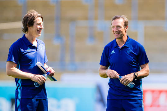 Djurgårdens tränare Thomas Lagerlöf och tränare Kim