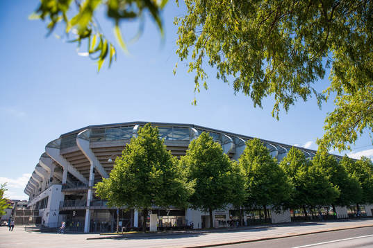 Gamla Ullevi exteriört innan fotbollsmatchen i Allsvenskan
