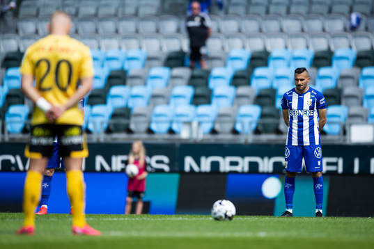 IFK Göteborgs Sargon Abraham och Elfsborgs Simon Strand