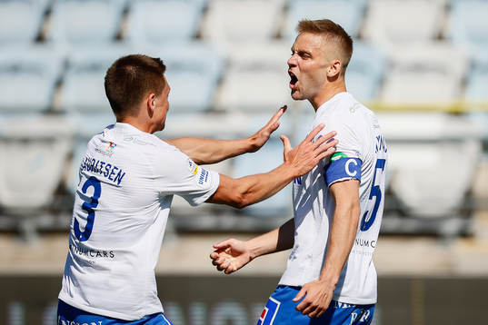 IFK Norrköpings Christoffer Nyman jublar med Rasmus