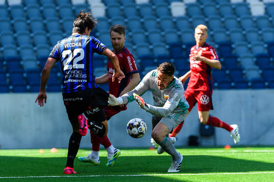 Djurgårdens målvakt Tommi Vaiho och Sirius Stefano Vecchia