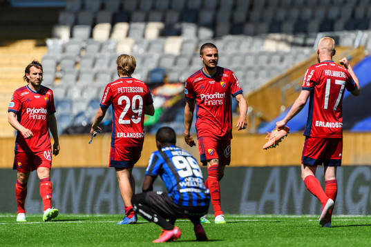 Djurgårdens Kevin Walker, Oscar Pettersson, Erik Berg och
