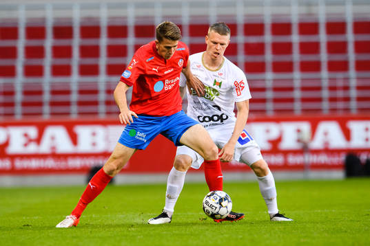 Helsingborgs Adam Eriksson och Varbergs Anton Liljenbäck