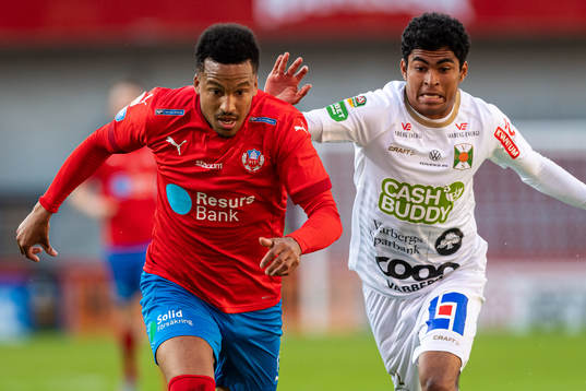 Helsingborgs Martin Olsson och Varbergs Keanin Ayer Boya