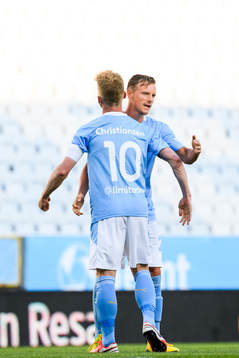 Malmö FFs Anders Christiansen och Eric Larsson jublar