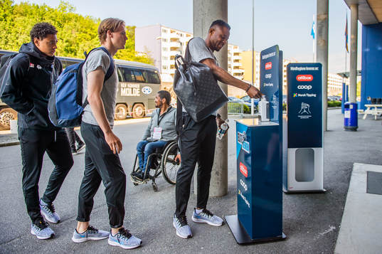 Tobias Christensen and Leke Samson James of Molde arrives